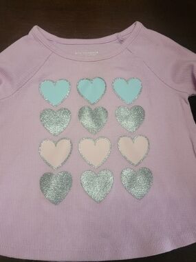 The Children's Place Lavender Heart Thermal Top